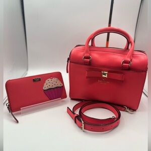 Kate Spade Pink Handbag and Wallet Set